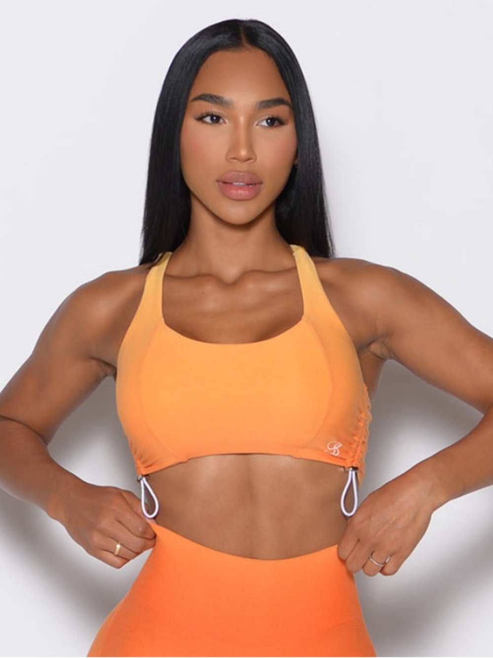 Bombshell Sportswear Orange Adjustable Scoop Sports Bra